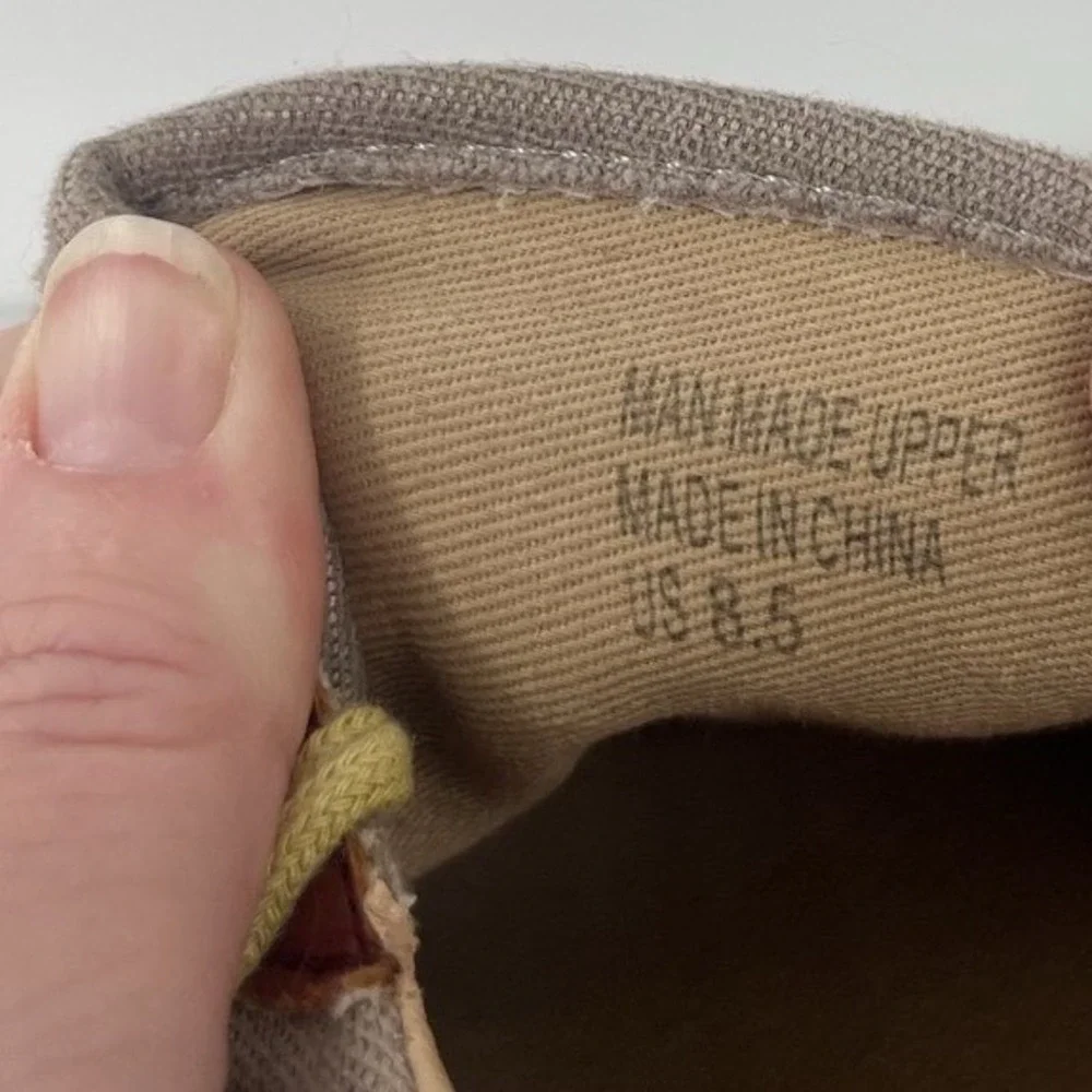 Oasis Society Sneakers Grey Tan Suede Canvas Star Sz 8.5
